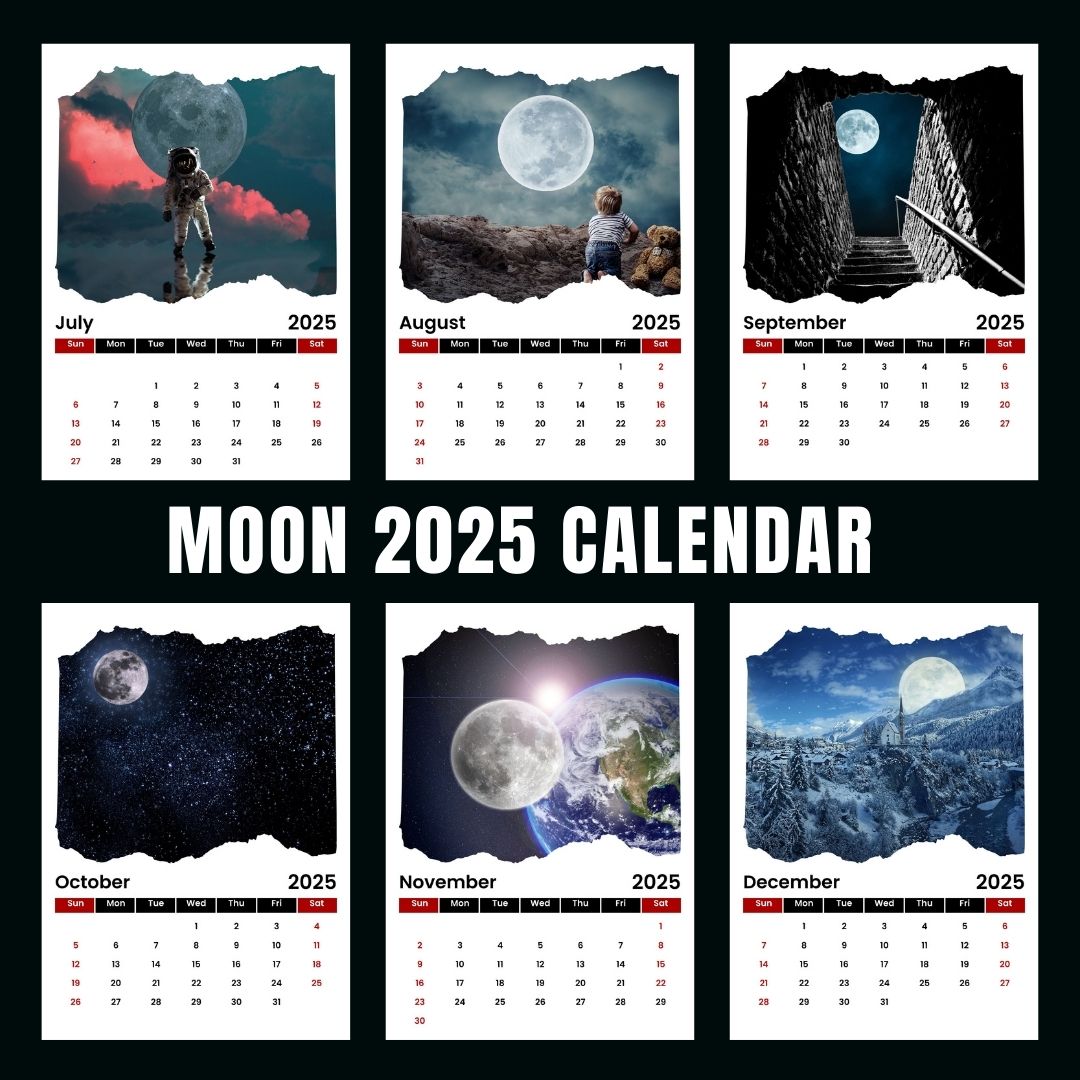 2025 Printable Moon Calendar hugebundles